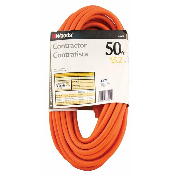 Woods/.Coleman Cable P Cords 50ft 12/3 SJTW Outdr Org 0529